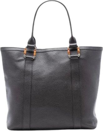 Gucci Pre-owned Tote Bags, female, Black, Size: ONE SIZE Pre-owned Leather Tote