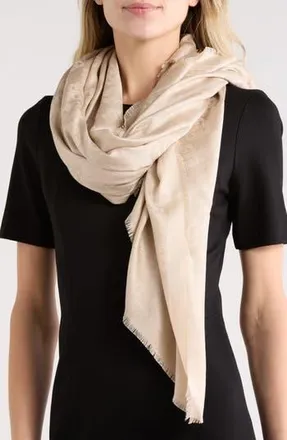 Givenchy 4G Baroque Jacquard Silk & Cotton Blend Scarf in Natural Beige at Nordstrom Rack