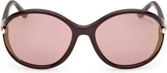 Tom Ford Melody Brown Mirror Oval Ladies Sunglasses FT1090 48Z 59