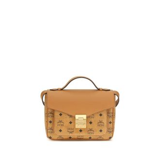 MCM Beige Fabric Shoulder Womens Bag
