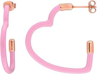 Rina Limor Silver None Heart Earrings