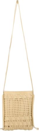 Hereu Neutrals Trena Crossbody Woven Leather Clutch