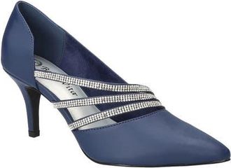 Bella Vita Azalea Bella Vita Crystal Embellished Pump in Navy Satin-Stones at Nordstrom, Size 6.5