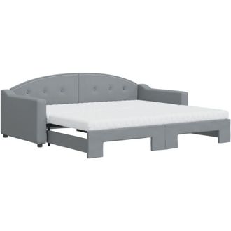 vidaXL Vidaxl - Sof&aacute; Cama Nido Con Colch&oacute;n Tela Gris Claro 90x190 Cm