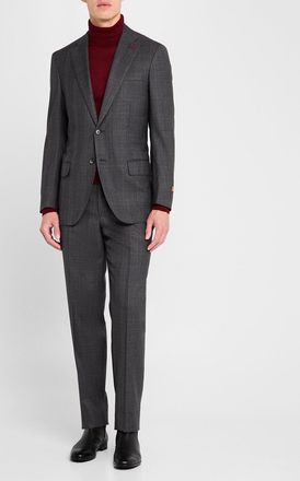 Isaia Mens Wool Plaid Suit