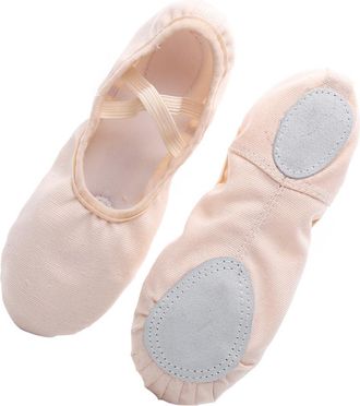 PartyKindom Elastic Band Lightweight Dancing Shoes for Adults Soft Anti-Slip Sole Ballet Gym Yoga Dance Footwear Pink Non-Slip Pocket Shoes for Ballet Jazz Ballro