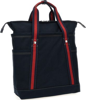 Gucci Mens Cotton With Web Handles Tote Navy