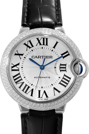 Cartier Pre-owned Cartier Ballon Bleu 36Mm Automatic Diamond Silver Dial Ladies Watch WE900651