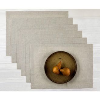Solino Home Linen Placemats Set of 4, 14 x 19 Inch for Dining Table, Holiday and Everyday Table Decor - Fete in Natural at Nordstrom, Size Medium