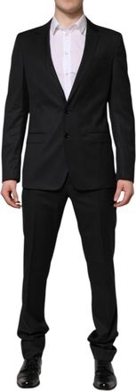 Dolce & Gabbana Mens Dark Gray Martini 2 Pc Single Breasted Suit Virgin Wool