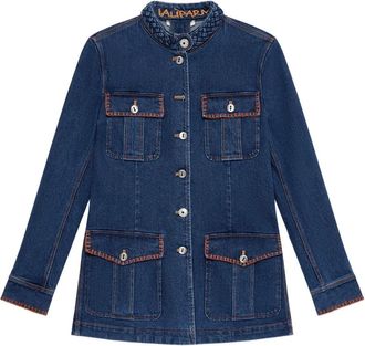 Maliparmi contrast-stitching denim jacket - Blue