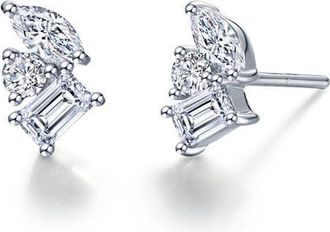 Lafonn Prismatic Simulated Diamond Stud Earrings in Silver at Nordstrom