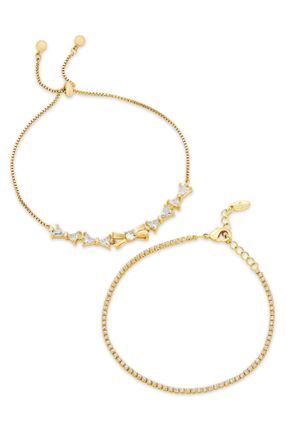 Savvy Cie Jewels GOLD PLATED OVER BRASS DUO BOXED SET BRACELETS
