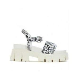 Love Moschino White Flat Sandals Ja16307G0Eij010A