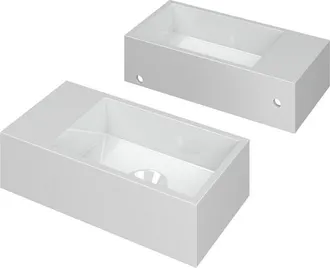 Bernacchini Versus Fontein - 36x18x9cm - wasbak rechts - 0 kraangaten - polystone wit glans
