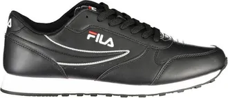 Fila Sleek Black Sports Sneakers with Contrast Mens Details