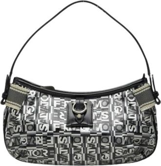 Ferragamo Pre-owned au-21 Handtas - Dames - Vintage Schoudertas - Zwart - ONE Size - Leer - Vintage