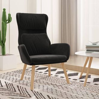 vidaXL Sill&oacute;n De Relax De Terciopelo Negro Vidaxl