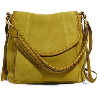 Aim&eacute;e All for Love Convertible Leather Shoulder Bag in Cumin Suede at Nordstrom