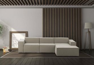 Dmora Talamo Italia - Sof&aacute; Fijo Giovanna, Sof&aacute; Modular 3 Plazas Pen&iacute;nsula Derecha, 100% Made In Italy, Sof&aacute; Moderno En Tela, Cm 300x170h70, T&oacute;rtola, Con Emb