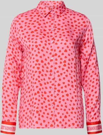 Milano Milano Italy Regular Fit Bluse aus Viskose im Allover-Look in Pink, Gr&ouml;&szlig;e 36