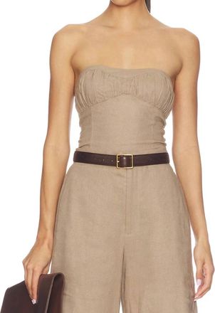 Elodie Mavi Strapless Top In Taupe