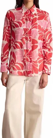 Ines De La Fressange Maureena Long Sleeves Shirt In Red/pink