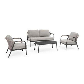 Konte Design Conjunto de sal&oacute;n compuesto por sof&aacute;, sillones y mesita