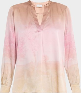 Pierre-Louis Mascia Ombre Landscape-Print Top