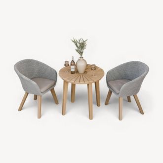 Royalcraft ROMA Bistro Set with Sol Dining Chairs in Natural
