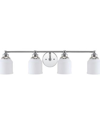 Jonathan Y Designs Jonathan Y Lydia 33.25 4 Light Iron Frosted Glass Farmhouse Cottage Led Vanity Light