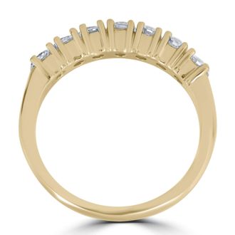 Pompeii3 1ct Diamond Wedding Ring Anniversary 14k Yellow Gold 7-Stone Womens Band Size Selectable