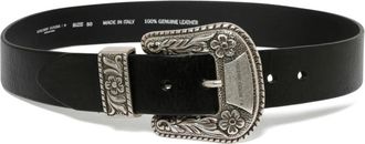 Golden Goose Riem met gegraveerd logo - Dames - Riemen - Zwart - 80 CM - Leer - Accessoires