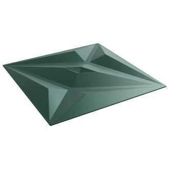 vidaXL Paneles De Pared 12 Pcs Verde Estrella 50 X 50 Cm Espuma Xps Vidaxl