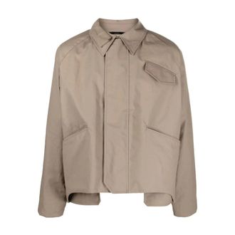 Fendi Stone Short Jacket with Patch Pocket - male - Fendi - Light Jackets - Brown - M - Jackets