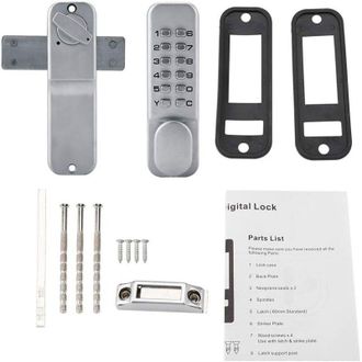 OEM Cerradura Mec&aacute;nica Con C&oacute;digo Y Manilla, Cerradura De Puerta De Entrada De Aleaci&oacute;n De Zinc Y Plata, Cerradura De Combinaci&oacute;n Sin Llave Con Palanca Y 