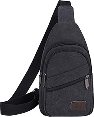 Generic 2022 Mens New Casual Solid Color One Shoulder Messenger Bag Camera Shoulder Bag (Black, One Size)