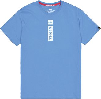 Alpha Industries T-Shirt ALPHA INDUSTRIES Alpha Puff Print T-Shirt, Herren, Gr. XXL, blau (mediteranian blau), Obermaterial: 100% Baumwolle, Shirts T-Shirt