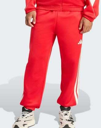 adidas Stadium - Pantaloni sportivi color rubino puro / bianco sporco-Rosso