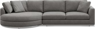 Castlery Hamilton Round Chaise Sectional Sofa Left Facing Customized, Dark Grey, Spill Resistant, Removable Covers for Castlery