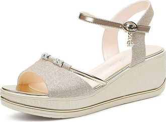 Generic Sandals For Women Wedges Heel Women Sandals PlatformBeach Slippers Gold Shoes Female Slides