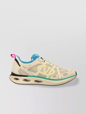 Valentino Garavani leather paneled low-top sneakers
