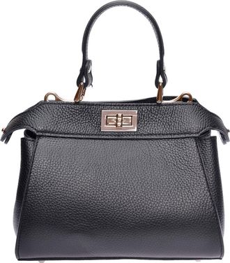 Roberta M Zwart Rundleer Tas