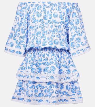 Melissa Odabash Micha printed tiered minidress