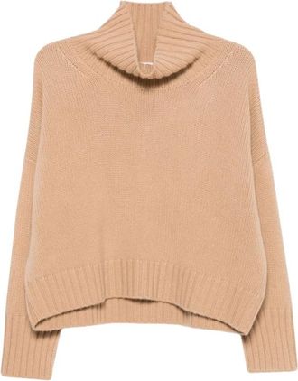 Soft Goat Roll Neck Sweater - Dames - Coltruien - Beige - S - Kasjmier - Truien & Vesten