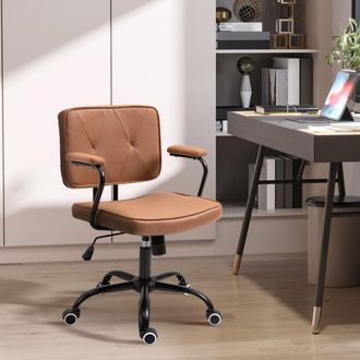 STILVORA Stilvora Poltrona Da Ufficio Ergonomica Regolabile Girevole A 360&deg; Con Funzione Basculante, In Schiuma, Marrone