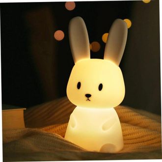 OEM L&aacute;mpara De Noche Infantil, Conejito Adorable, L&aacute;mpara Led Que Cambia De Color, Luz Nocturna Port&aacute;til Con Forma De Animal, Silicona, Recargable Por Usb