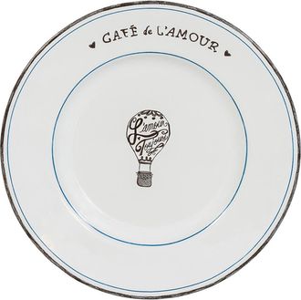 Juliska LAmour Toujours Dinner Plate in Whitewash Black at Nordstrom