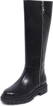 Michael Kors Regan Boot met dubbele rits - Dames - Hoge Laarzen - Zwart - 36 EU - Leer - Schoenen