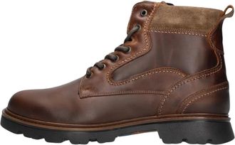 Mazzeltov Stijlvolle Bruine Leren Laarzen - Heren - Veterlaarzen - Bruin - 42 EU - Wol - Schoenen